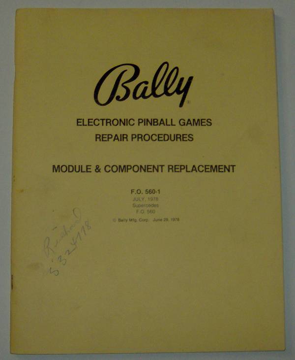 (image for) Bally Electronic Pinball Games Repair Procedures