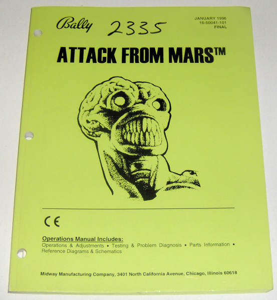 Bally Attack from Mars Operations Manual Bally Attack from Mars Operations Manual
