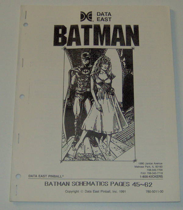 (image for) Data East Batman Manual - Reproduction