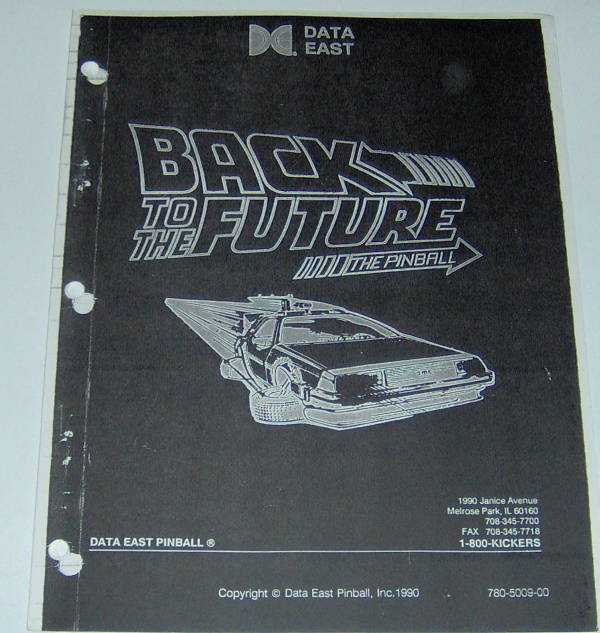 (image for) Data East Back to the Future Manual - Reproduction