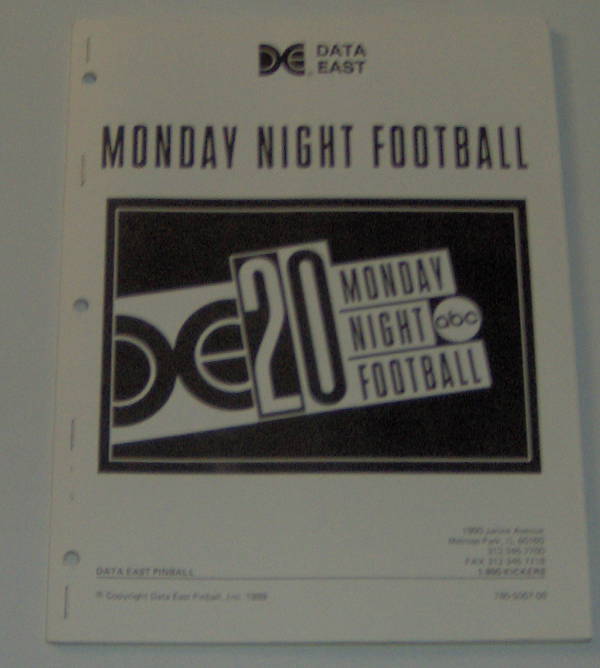 (image for) Data East Monday Night Football Manual - Reproduction