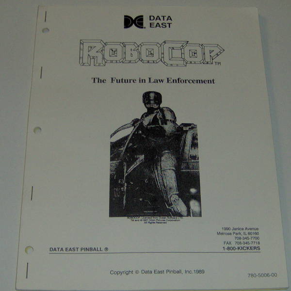 (image for) Data East Robocop Manual - Reproduction