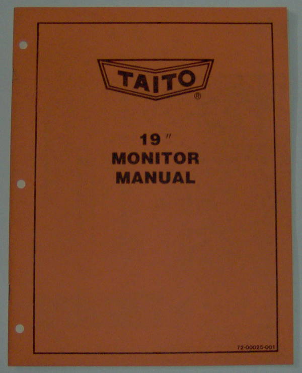(image for) Taito 19" Monitor Manual - Click Image to Close