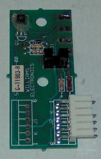 (image for) Williams C-11903-R Single Drop Target Opto Circuit Board - NOS - Click Image to Close