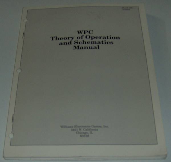 (image for) Williams WPC Theory of Operation & Schematics Manual