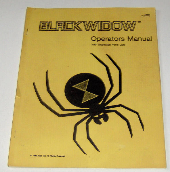 (image for) Atari Black Widow Operators Manual - Click Image to Close