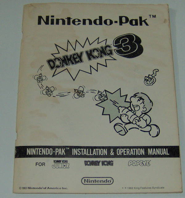 (image for) Nintendo Nintendo-Pak Donkey Kong 3 Installation & Op Manual