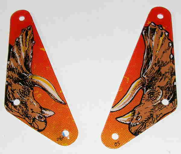 (image for) Data East Jurassic Park (Orange) Slingshot Plastic Pair - Used - Click Image to Close