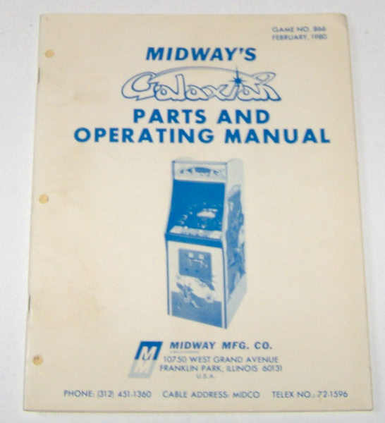 (image for) Midway Galaxian Parts and Operating Manual
