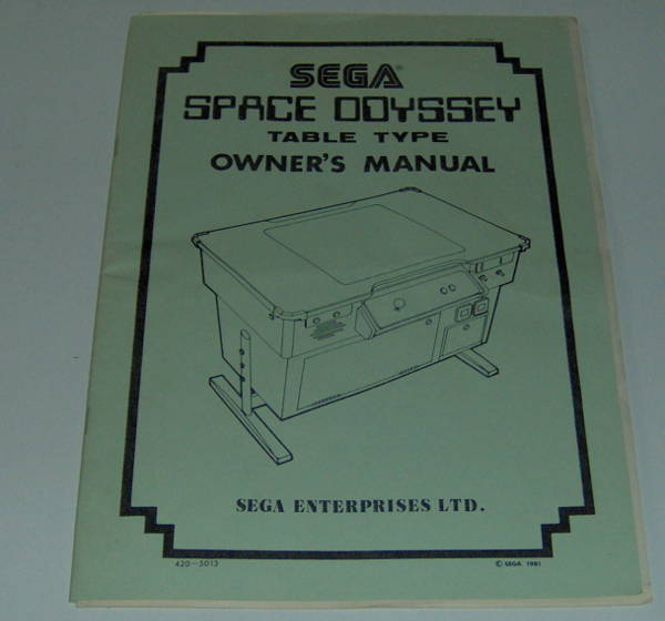 (image for) Sega / Gremlin Space Odyssey Table Type Owner's Manual