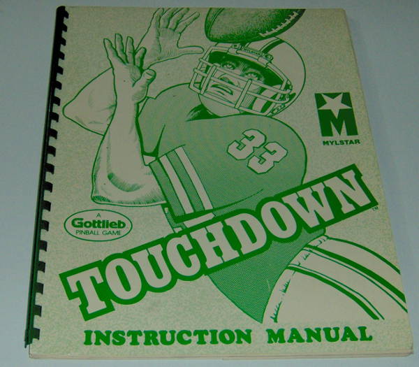 (image for) Gottlieb / Mylstar Touchdown Instruction Manual - Click Image to Close