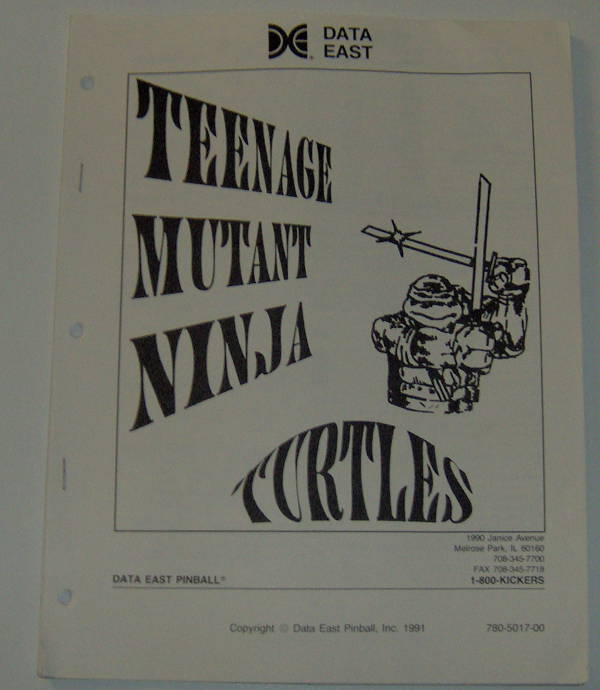 (image for) Data East Teenage Mutant Ninja Turtles Manual - Reproduction - Click Image to Close